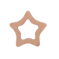 1pc BPA Free Beach Wood Baby Teether Leaf Shape Wooden Newborn Teething Ring Unfinished Baby Grasping Montessori Bracelet Toys