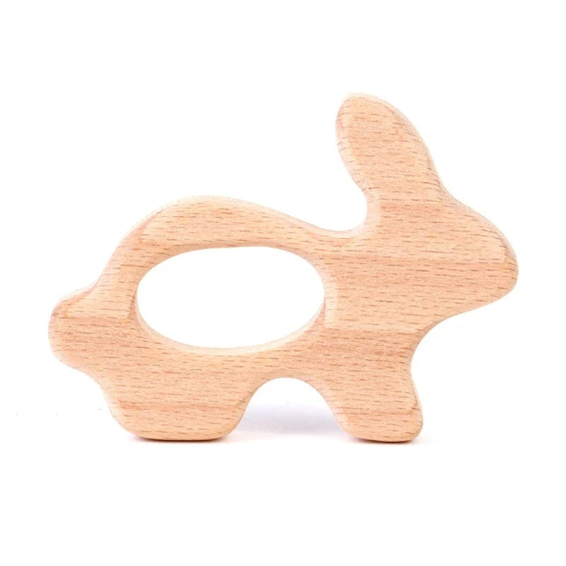 1pc BPA Free Beach Wood Baby Teether Leaf Shape Wooden Newborn Teething Ring Unfinished Baby Grasping Montessori Bracelet Toys