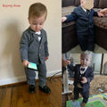 solid color Plaid gentleman suit set boy'