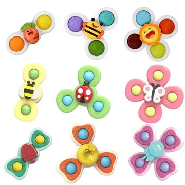 Boy Children Bathing Sucker Spinner Suction Cup Toy