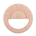 1pc BPA Free Beach Wood Baby Teether Leaf Shape Wooden Newborn Teething Ring Unfinished Baby Grasping Montessori Bracelet Toys