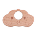 1pc BPA Free Beach Wood Baby Teether Leaf Shape Wooden Newborn Teething Ring Unfinished Baby Grasping Montessori Bracelet Toys