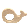 1pc BPA Free Beach Wood Baby Teether Leaf Shape Wooden Newborn Teething Ring Unfinished Baby Grasping Montessori Bracelet Toys