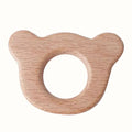 1pc BPA Free Beach Wood Baby Teether Leaf Shape Wooden Newborn Teething Ring Unfinished Baby Grasping Montessori Bracelet Toys