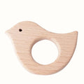 1pc BPA Free Beach Wood Baby Teether Leaf Shape Wooden Newborn Teething Ring Unfinished Baby Grasping Montessori Bracelet Toys