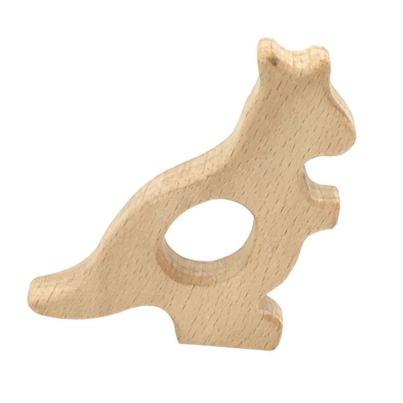 1pc BPA Free Beach Wood Baby Teether Leaf Shape Wooden Newborn Teething Ring Unfinished Baby Grasping Montessori Bracelet Toys