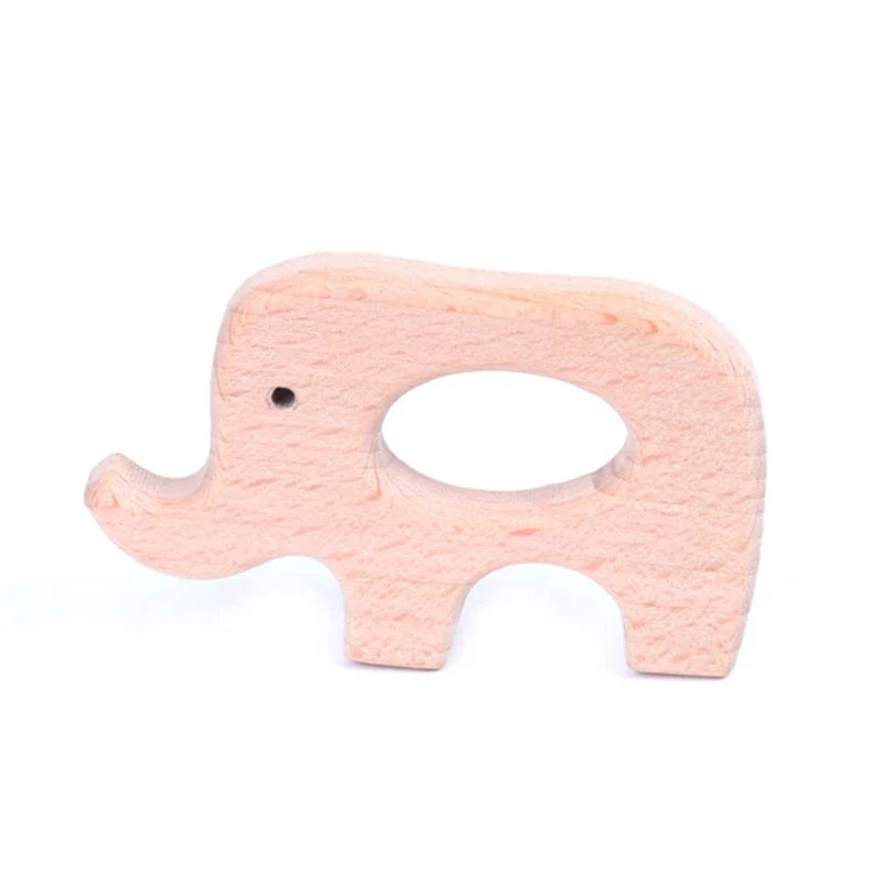 1pc BPA Free Beach Wood Baby Teether Leaf Shape Wooden Newborn Teething Ring Unfinished Baby Grasping Montessori Bracelet Toys