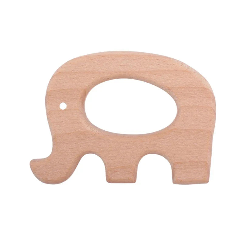 1pc BPA Free Beach Wood Baby Teether Leaf Shape Wooden Newborn Teething Ring Unfinished Baby Grasping Montessori Bracelet Toys