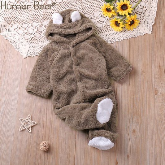 Autumn Cartoon Style Winter Long Sleeve Baby Boys Girls Rompers Toddler Kids Playsuit Jumpsuits Baby Clothes
