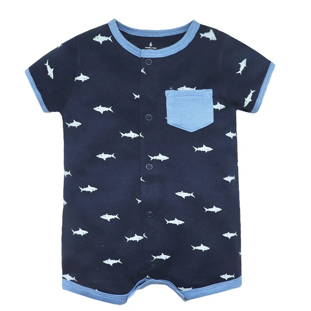 2023 Summer Baby Rompers Baby Girls Clothing 100% Cotton Newborn Baby Boy Clothes Infant Jumpsuits Short Sleeve Kids Clothes