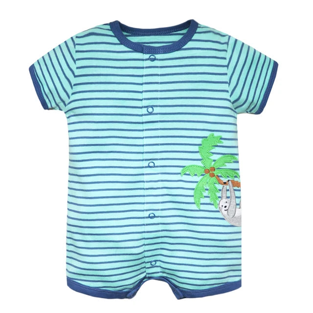 2023 Summer Baby Rompers Baby Girls Clothing 100% Cotton Newborn Baby Boy Clothes Infant Jumpsuits Short Sleeve Kids Clothes