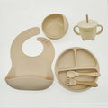 suction cups, forks, spoons, bibs, straws, cups