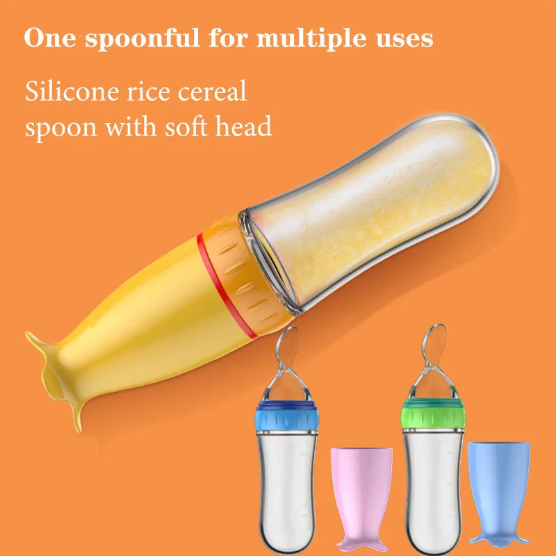 spoon food supplement rice cereal bottles squeeze spoon milk feeding bottle cup