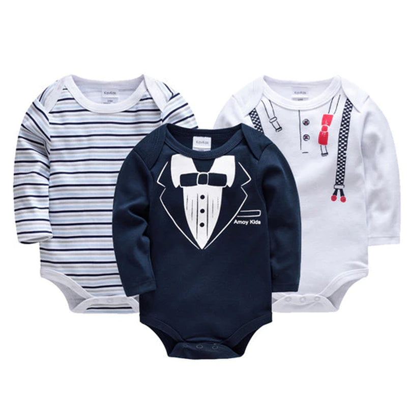 Baby Boys Girls Bodysuit 6 PCS 3 PCS Long Sleeve 100% Cotton Baby Clothes 0-12 Months Newborn Body Bebe Jumpsuit Clothing