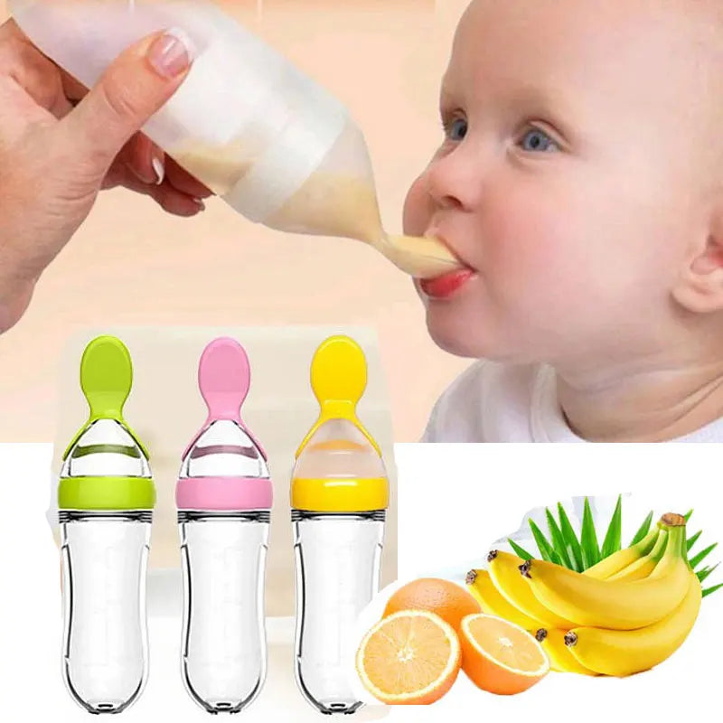 spoon food supplement rice cereal bottles squeeze spoon milk feeding bottle cup