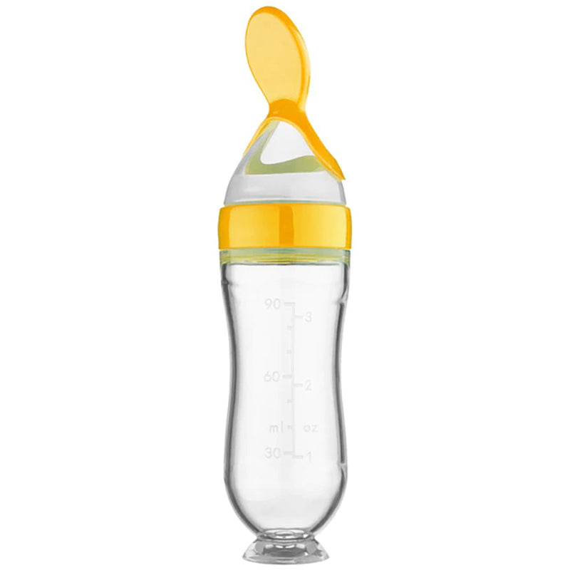 Squeezing Feeding Bottle Silicone Newborn Baby Training Rice Cereal Food Spoon Supplement Feeder Safe Useful Tableware for Kids