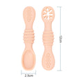 food-grade silicone baby spoon fork set - soft cutlery