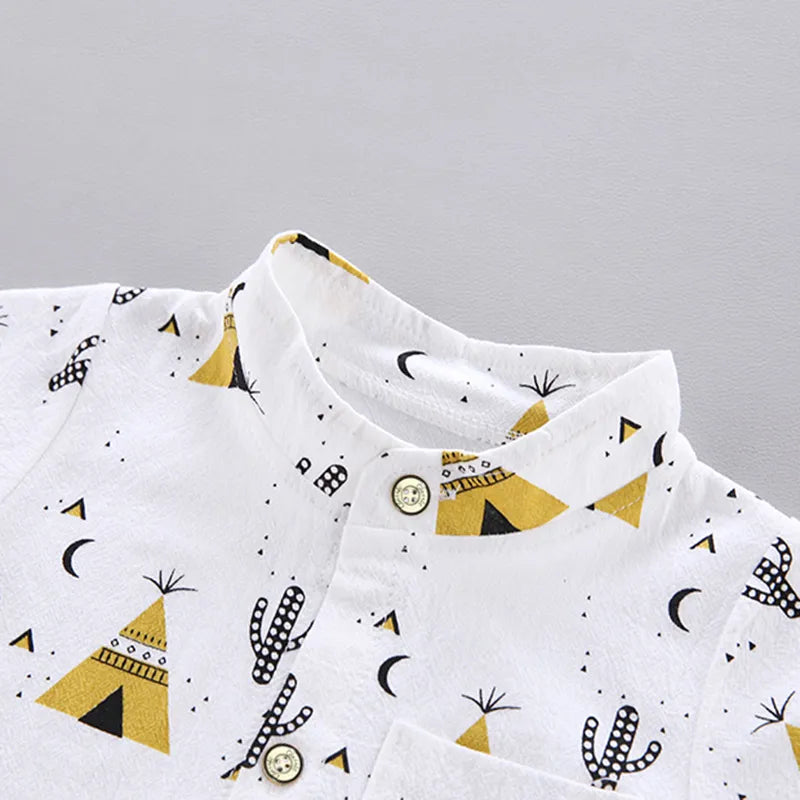 Baby Clothes Cool Pyramid Summer Short-Sleeved Shirt Set