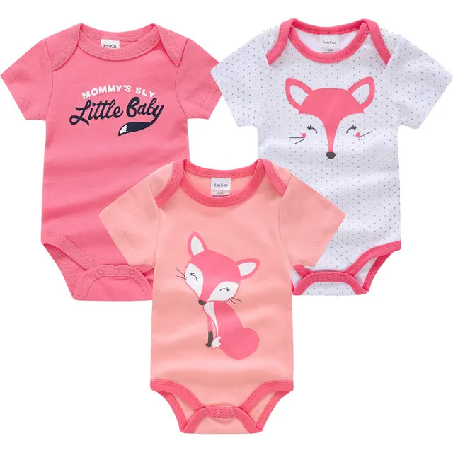 Baby Girls Clothes 3 6 Pcs/Lot Pour Nouveaux Cotton Short Sleeve Girl Bodysuit 0-12 Months Newborn Boys Clothing Toddler