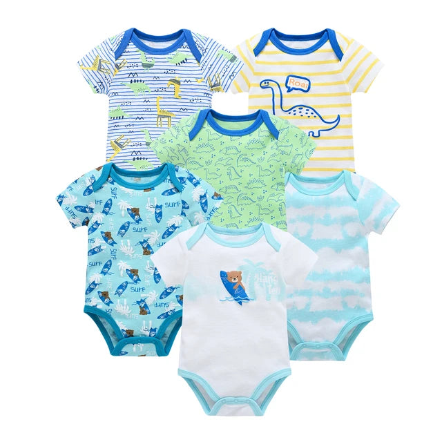 Baby Girls Clothes 3 6 Pcs/Lot Pour Nouveaux Cotton Short Sleeve Girl Bodysuit 0-12 Months Newborn Boys Clothing Toddler