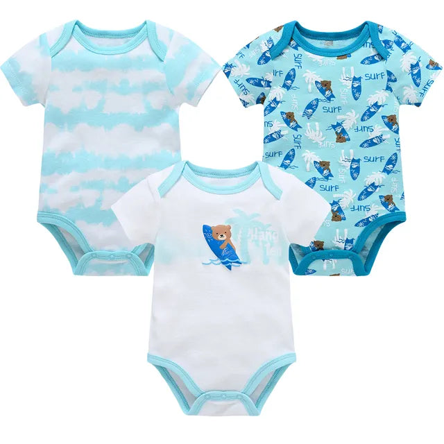 Baby Girls Clothes 3 6 Pcs/Lot Pour Nouveaux Cotton Short Sleeve Girl Bodysuit 0-12 Months Newborn Boys Clothing Toddler
