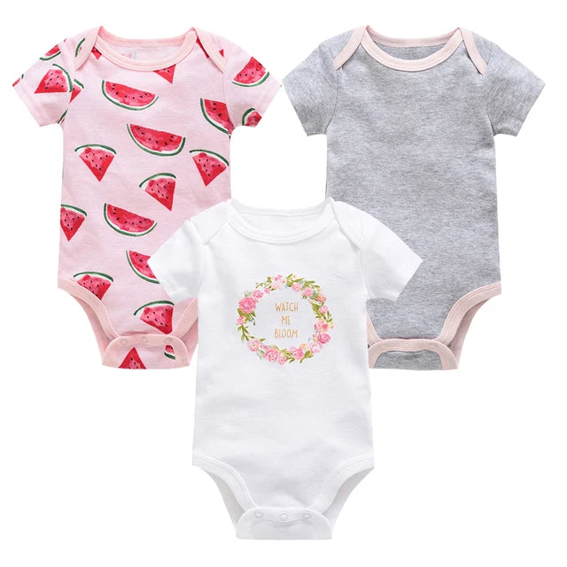 Baby Girls Clothes 3 6 Pcs/Lot Pour Nouveaux Cotton Short Sleeve Girl Bodysuit 0-12 Months Newborn Boys Clothing Toddler
