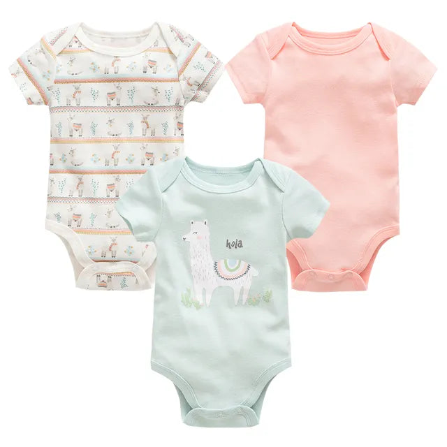 Baby Girls Clothes 3 6 Pcs/Lot Pour Nouveaux Cotton Short Sleeve Girl Bodysuit 0-12 Months Newborn Boys Clothing Toddler