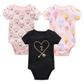 Baby Girls Clothes 3 6 Pcs/Lot Pour Nouveaux Cotton Short Sleeve Girl Bodysuit 0-12 Months Newborn Boys Clothing Toddler