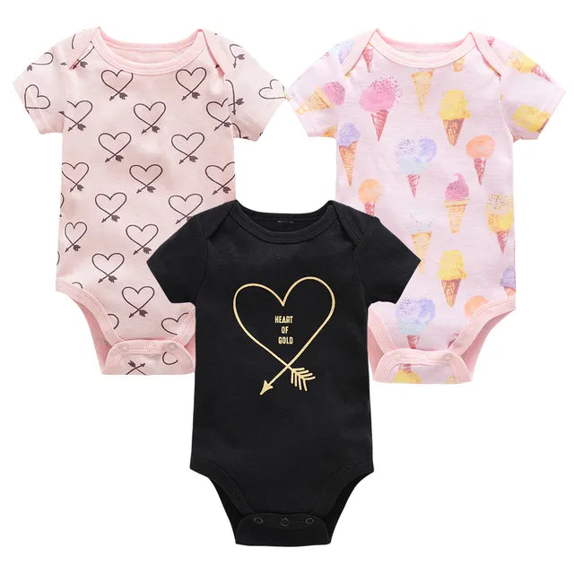 Baby Girls Clothes 3 6 Pcs/Lot Pour Nouveaux Cotton Short Sleeve Girl Bodysuit 0-12 Months Newborn Boys Clothing Toddler