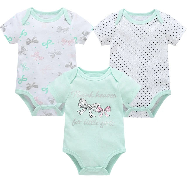 Baby Girls Clothes 3 6 Pcs/Lot Pour Nouveaux Cotton Short Sleeve Girl Bodysuit 0-12 Months Newborn Boys Clothing Toddler