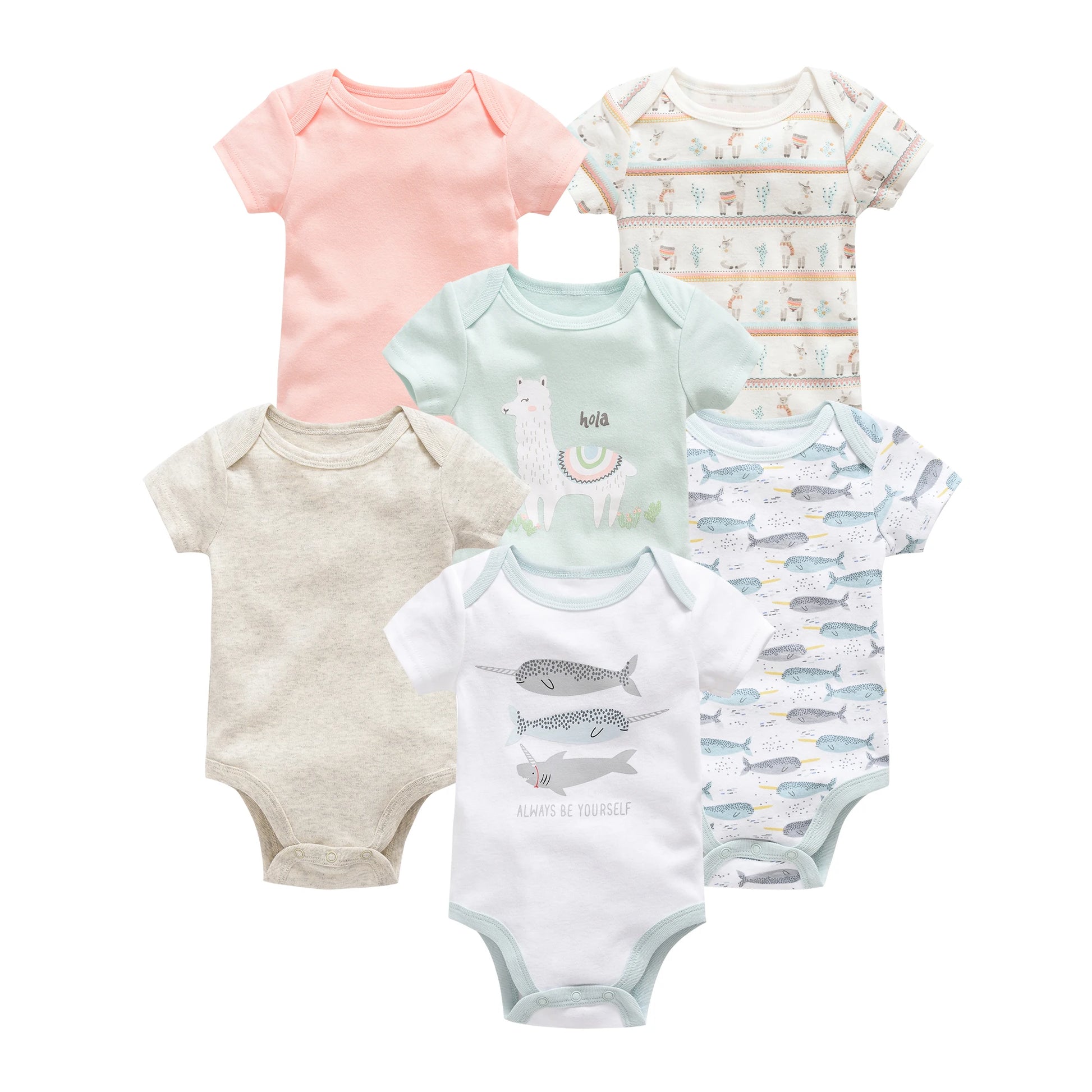 Baby Girls Clothes 3 6 Pcs/Lot Pour Nouveaux Cotton Short Sleeve Girl Bodysuit 0-12 Months Newborn Boys Clothing Toddler