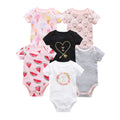 Baby Girls Clothes 3 6 Pcs/Lot Pour Nouveaux Cotton Short Sleeve Girl Bodysuit 0-12 Months Newborn Boys Clothing Toddler