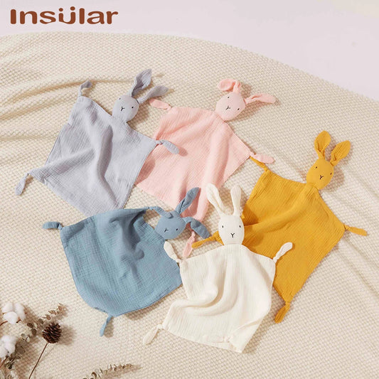 Muslin Baby Comfort Towel Cotton Comforter Blanket Soft Newborn Sleeping Dolls Kids Fashion Sleep Toy Soothe Appease Towel Bibs