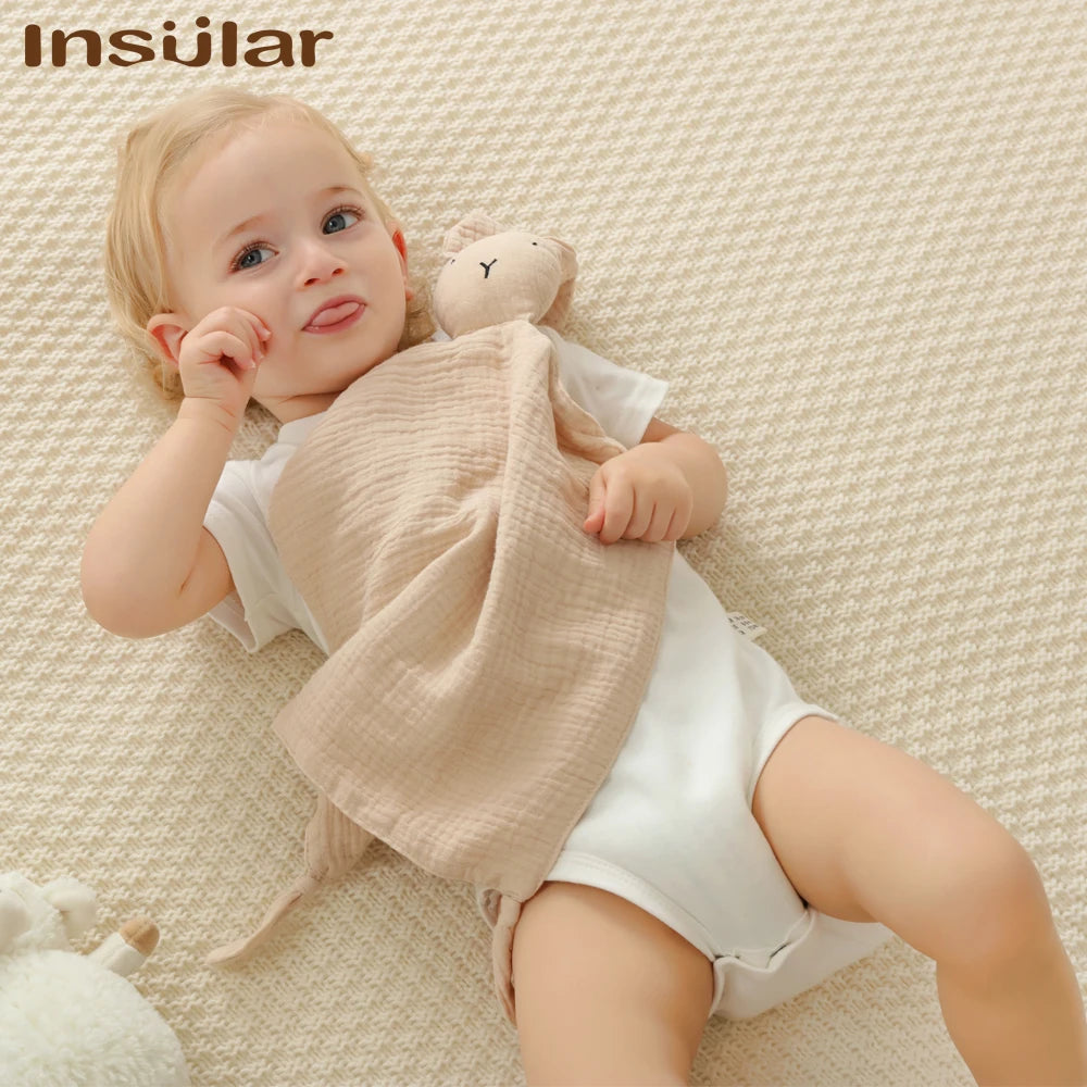 Muslin Baby Comfort Towel Cotton Comforter Blanket Soft Newborn Sleeping Dolls Kids Fashion Sleep Toy Soothe Appease Towel Bibs