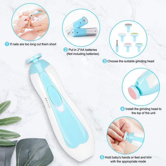 multifunctional electric baby nail trimmer - safe nail care tool set