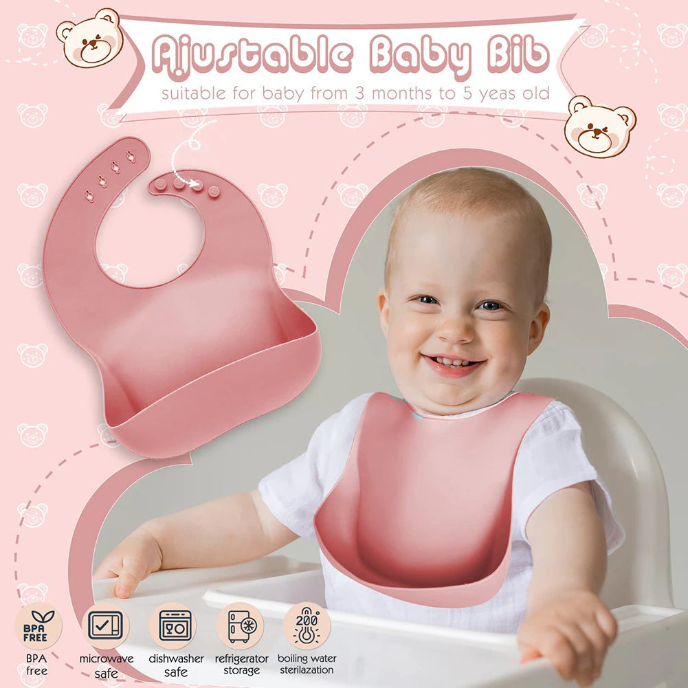 suction cups, forks, spoons, bibs, straws, cups