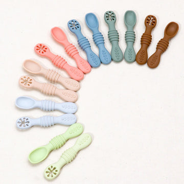 food-grade silicone baby spoon fork set - soft cutlery